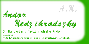 andor medzihradszky business card